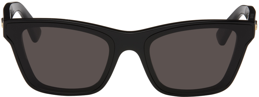 Bottega Veneta Black Cat-eye Sunglasses In Black-black-grey