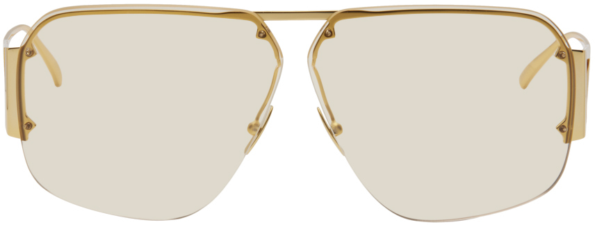 Bottega Veneta Gold Rimless Sunglasses