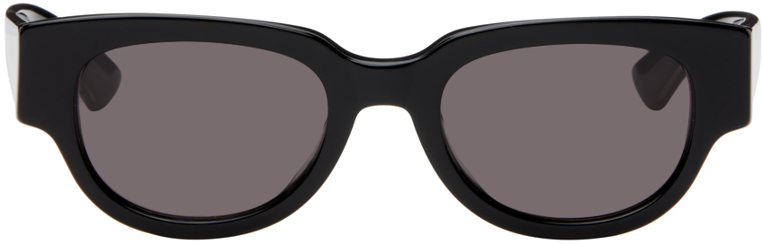 Shop Bottega Veneta Black Square Sunglasses In Black-grey-grey