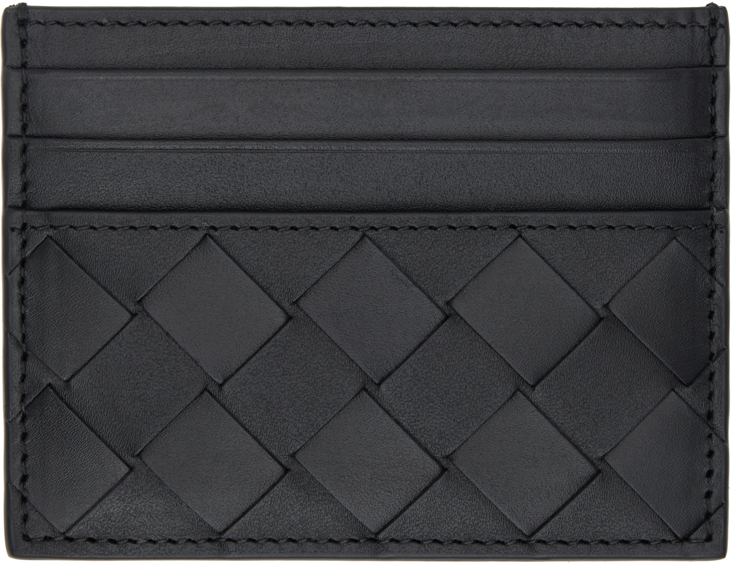 Black Intrecciato Credit Card Holder