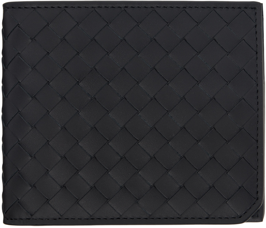 Black Intrecciato Piccolo Bi-Fold Wallet