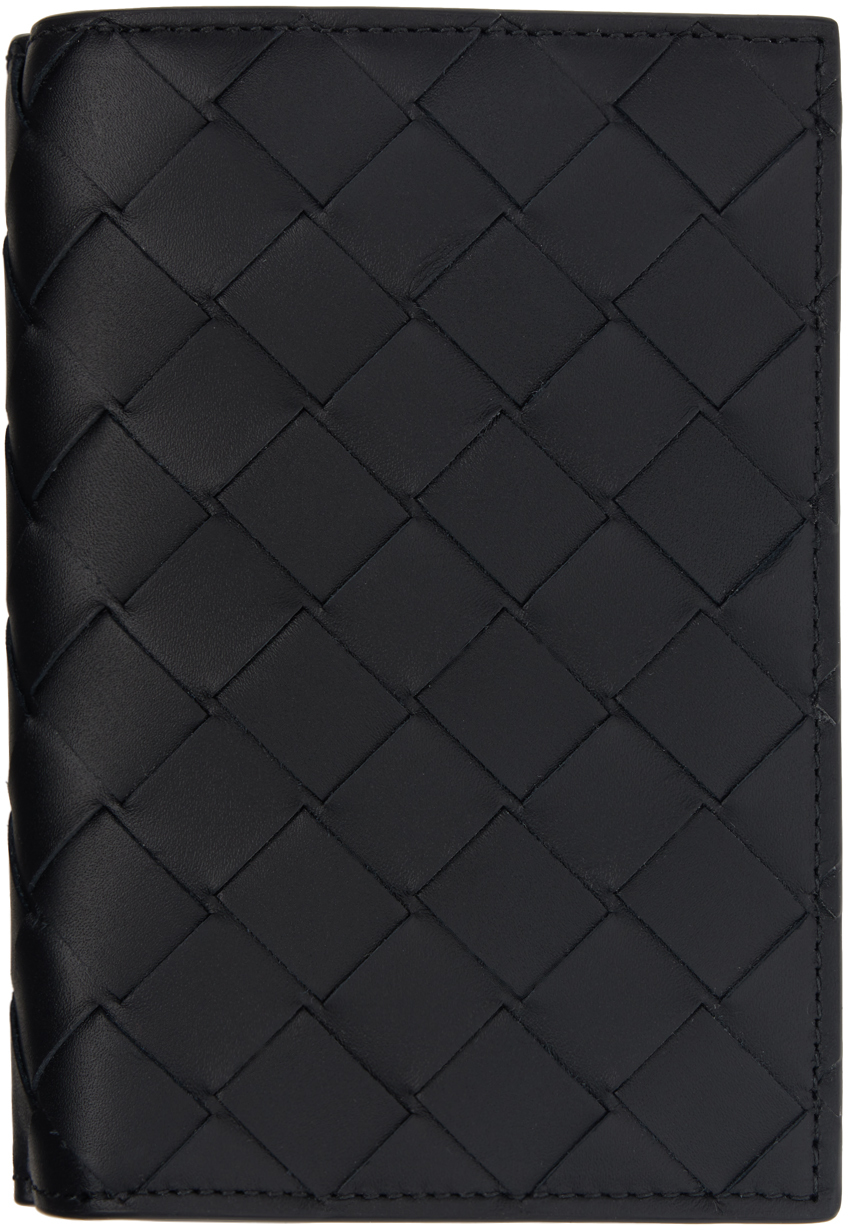 Black Intrecciato Medium Bi-Fold Wallet