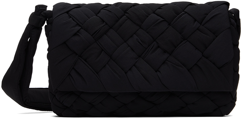 Bottega Veneta: ブラック スモール Rumple メッセンジャー