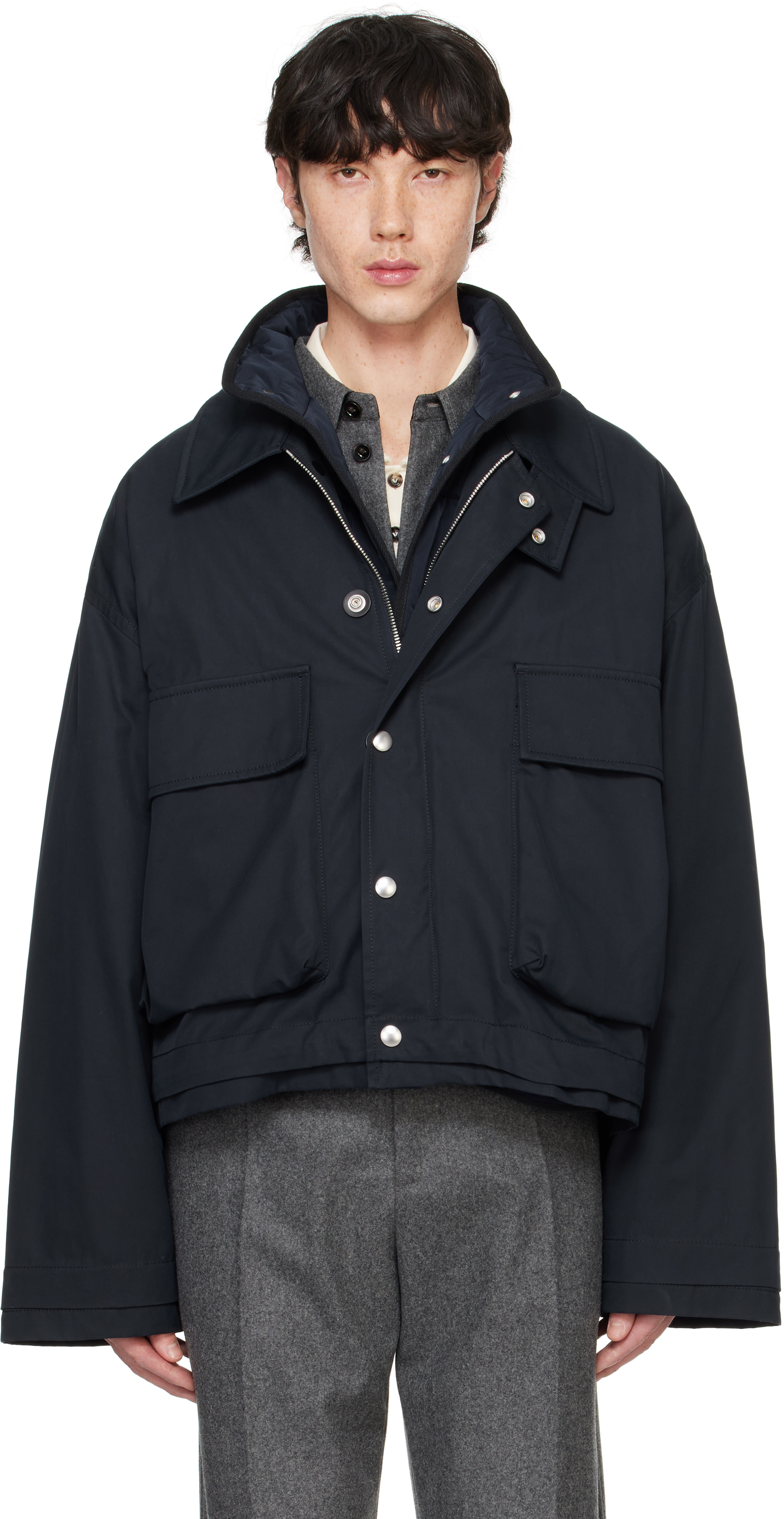 Navy Light Cotton Twill Jacket