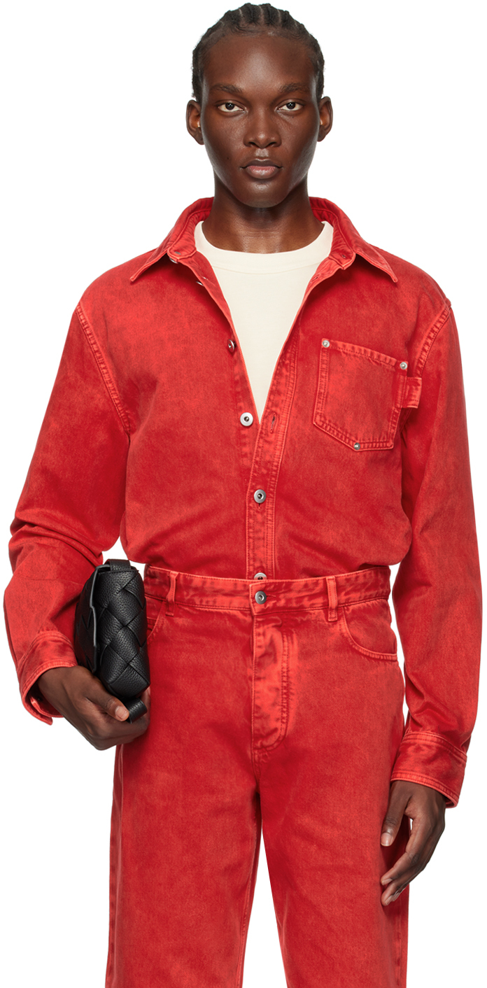 Red Wash Denim Shirt