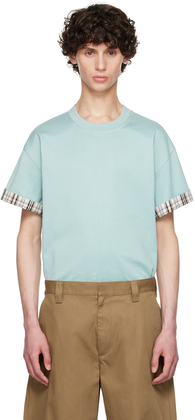 Shop Bottega Veneta Blue Double Layer T-shirt In 3012 Steelblue