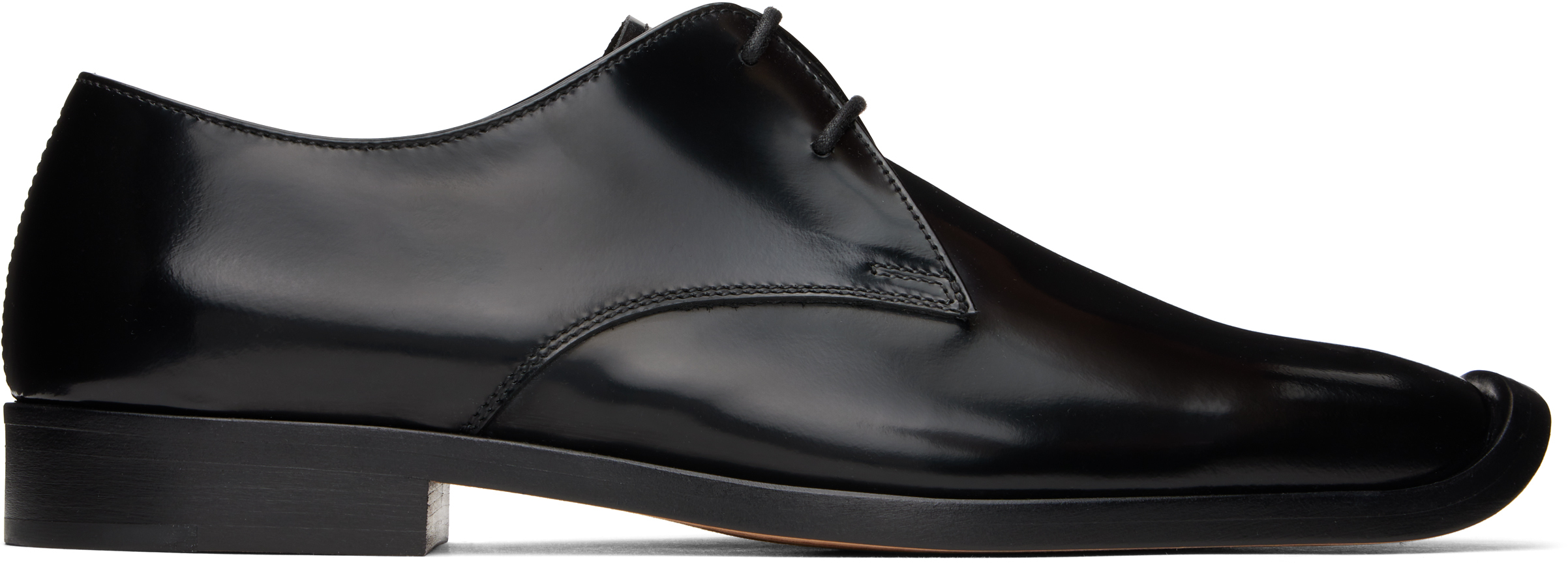 Black Comma Lace-Up Derbys