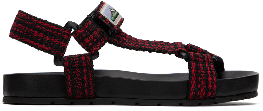 Black & Red Trip Sandals