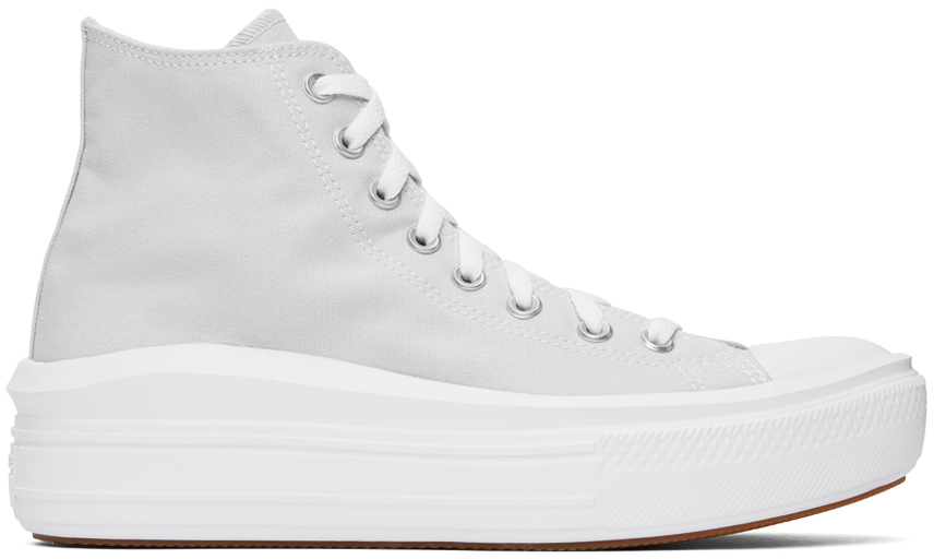 Shop Converse Off-white Chuck Taylor All Star Move Platform Sneakers In Fossilized/white/bla