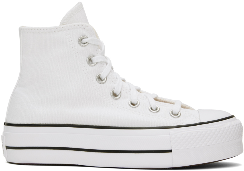 White Chuck Taylor All Star Canvas Platform High Top Sneakers