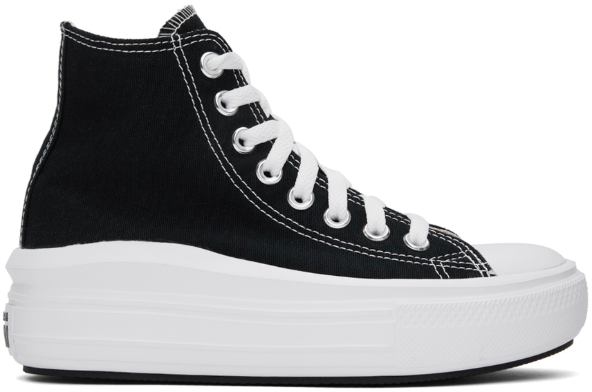 Shop Converse Black Chuck Taylor All Star Move High Top Sneakers In Black/natural Ivory/