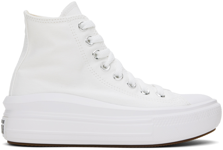 Shop Converse White Chuck Taylor All Star Move High Top Sneakers In White/natural Ivory/