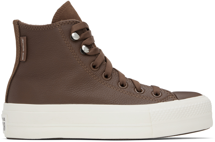 Shop Converse Brown Chuck Taylor All Star Lift Sneakers In Bear Nap/egret/black