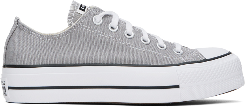 Shop Converse Gray Chuck Taylor All Star Low Top Sneakers In Totally Neutral/whit