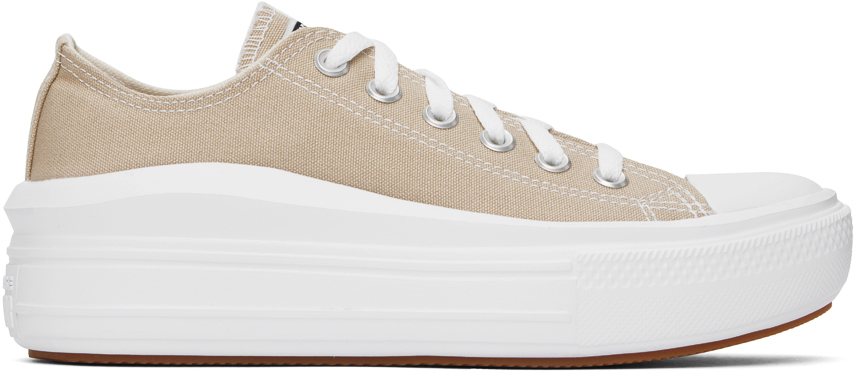 Shop Converse Beige Chuck Taylor All Star Move Sneakers In Nutty Granola/white/