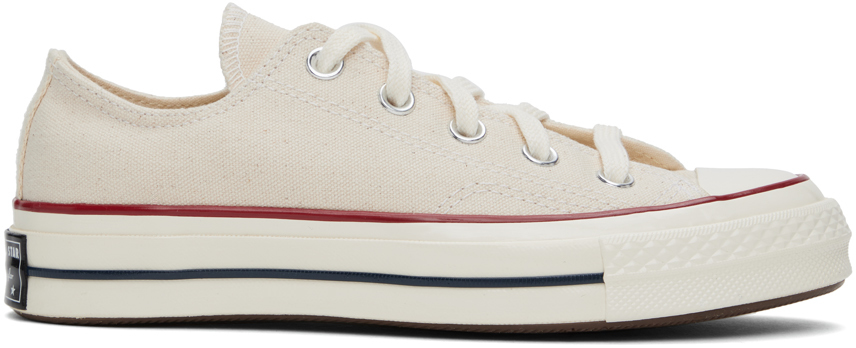 Shop Converse Off-white Chuck 70 Low Top Sneakers In Parchment/garnet/egr