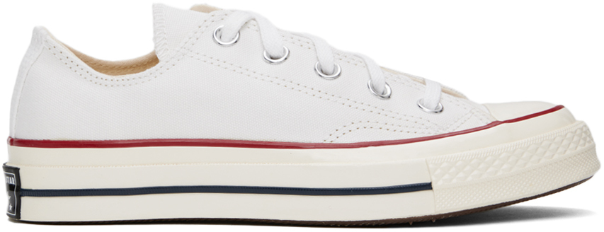 Converse White Chuck 70 Low Top Sneakers In White/garnet/egret