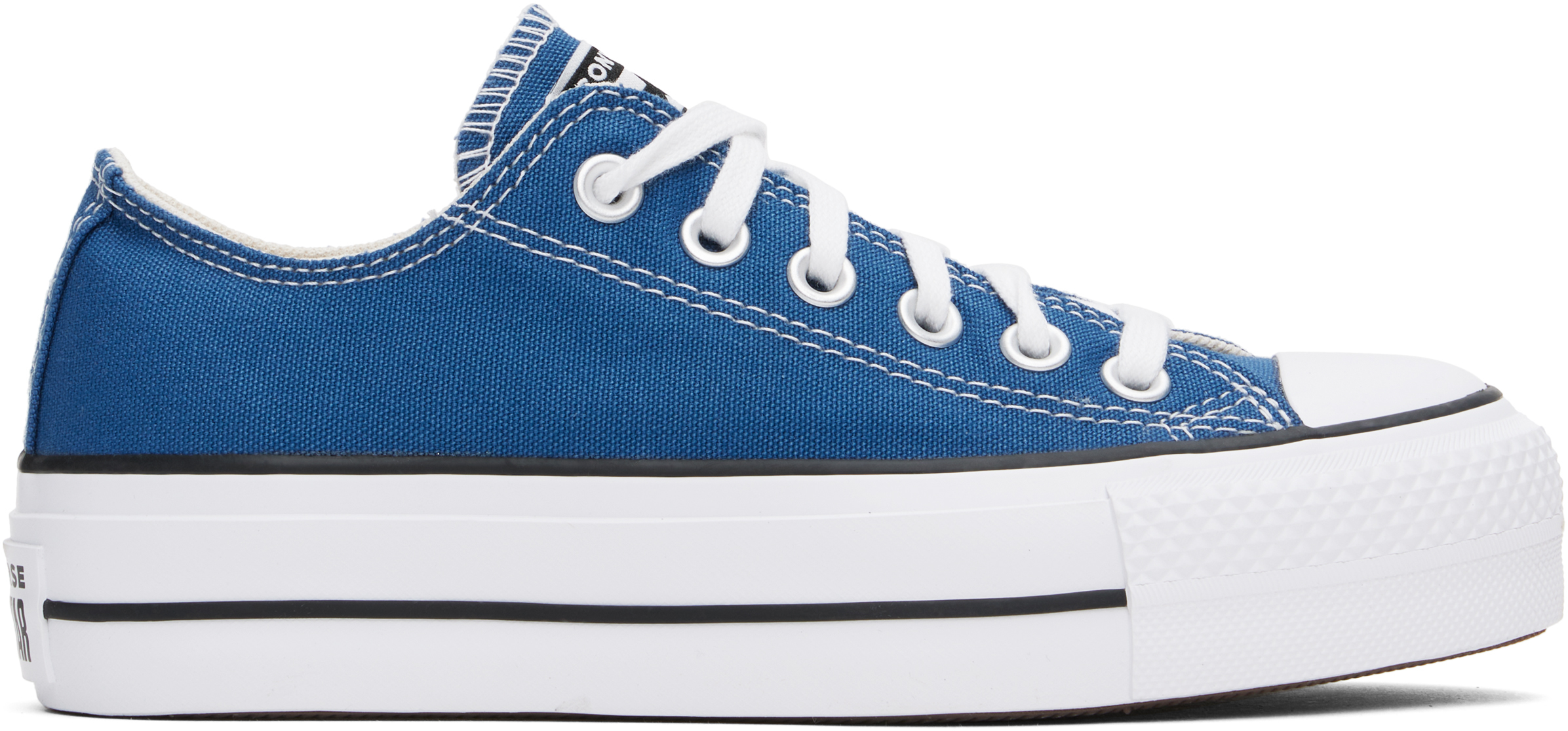 Shop Converse Blue Chuck Taylor All Star Lift Platform Low Top Sneakers In Armr Blue/wht/blk