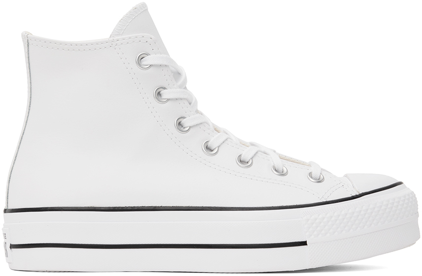 White Chuck Taylor All Star Lift Leather High Top Sneakers