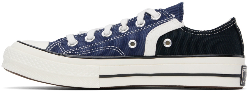Converse Navy Chuck 70 Archival Stripes Low Top Sneakers In Navy/black/vintage W