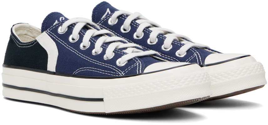 Converse Navy Chuck 70 Archival Stripes Low Top Sneakers In Navy/black/vintage W