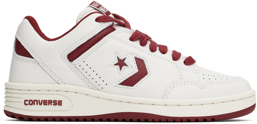 Shop Converse White & Red Weapon Sneakers In Vintage White.syrah.