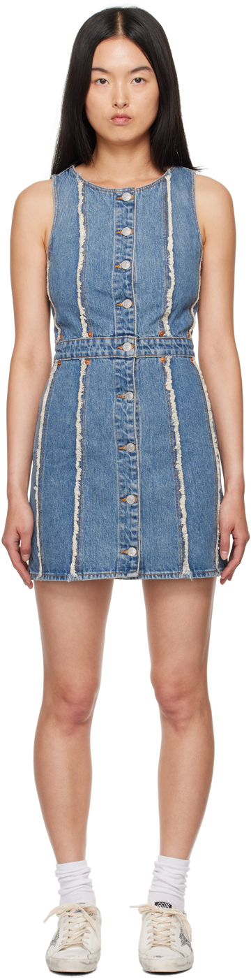 Blue Fray Denim Minidress