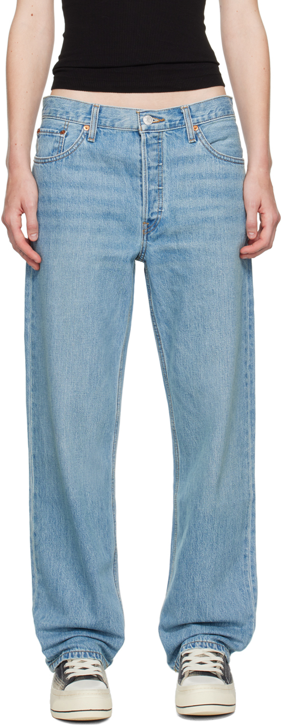 【関税込み】Re/Done ブルー Loose Longish ジーンズ Blue Loose Longish Jeans by Re/Done on Sale