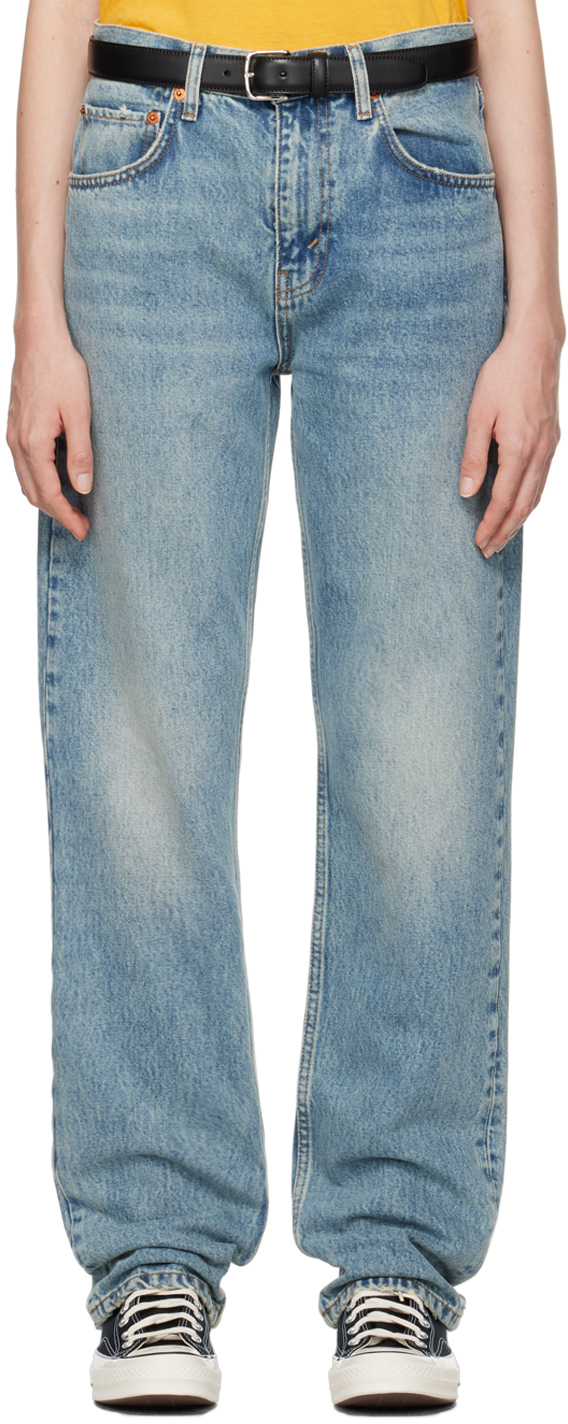 Shop Re/done Blue 'the Mel' Jeans In River Indigo