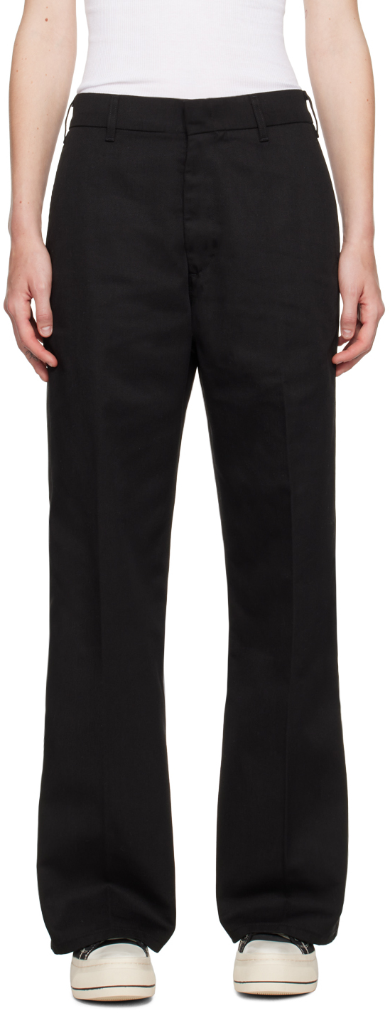 Wide Leg Adjustable Trousers Black