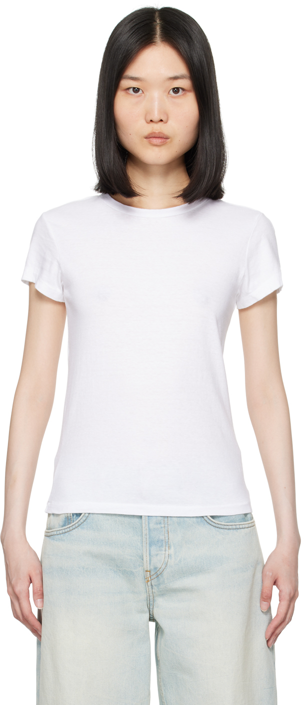 Shop Re/done White Hanes Edition 1960s Slim T-shirt In Optic White