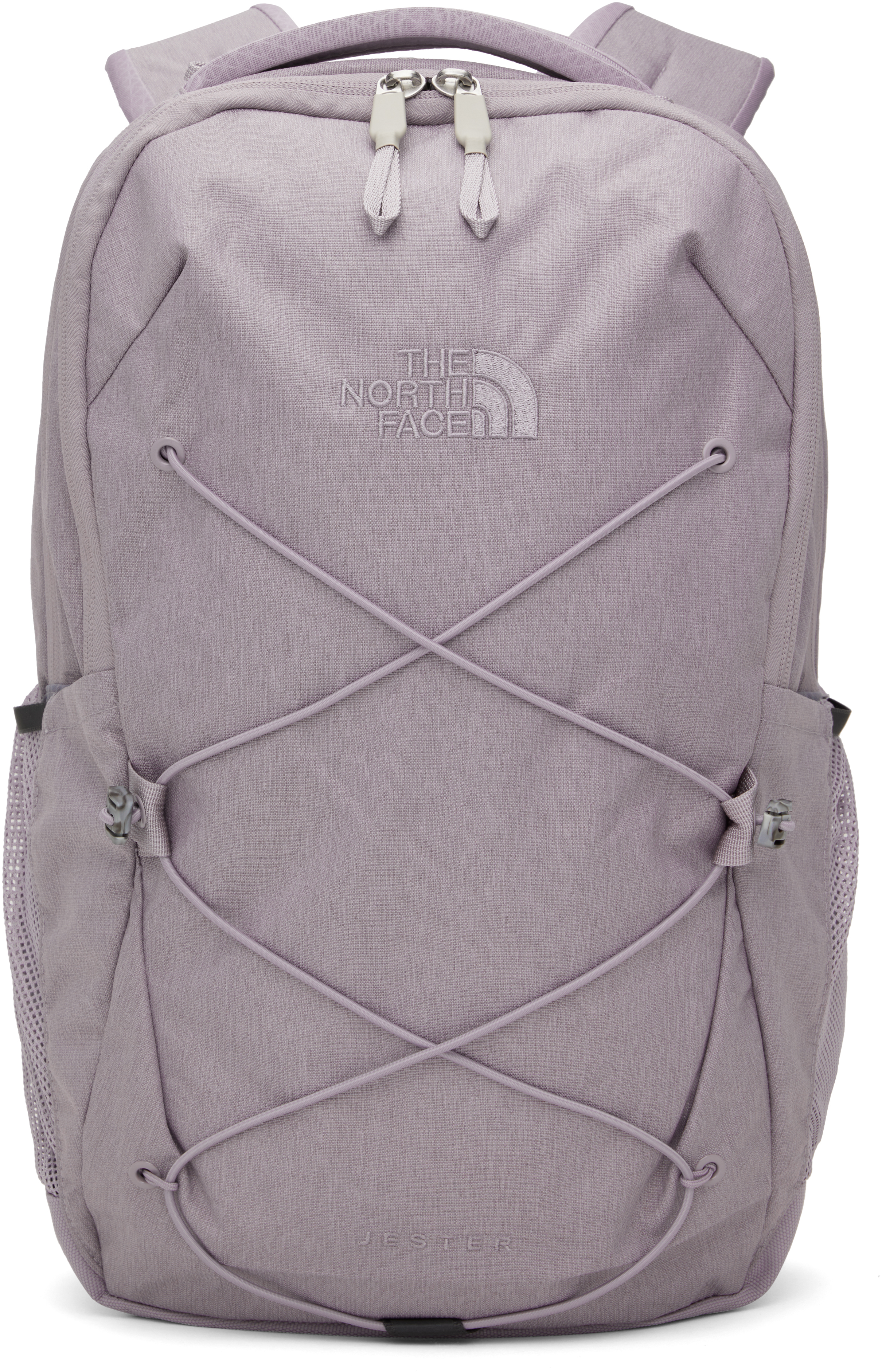 Purple and gray north face backpack on sale