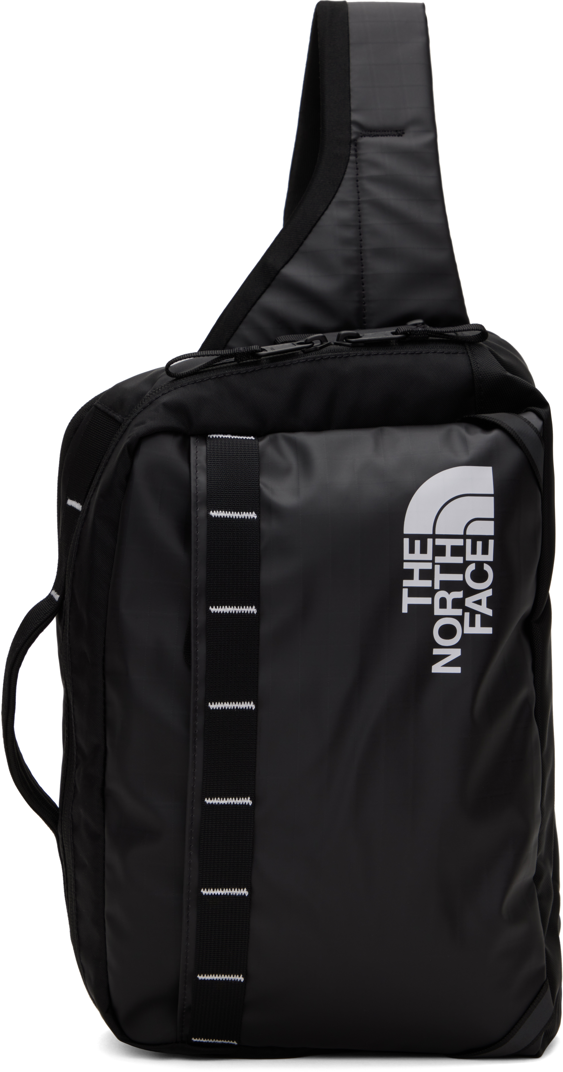 The North Face Black Base Camp Voyager Sling Bag In 53r Tnf Black/tnf Wh