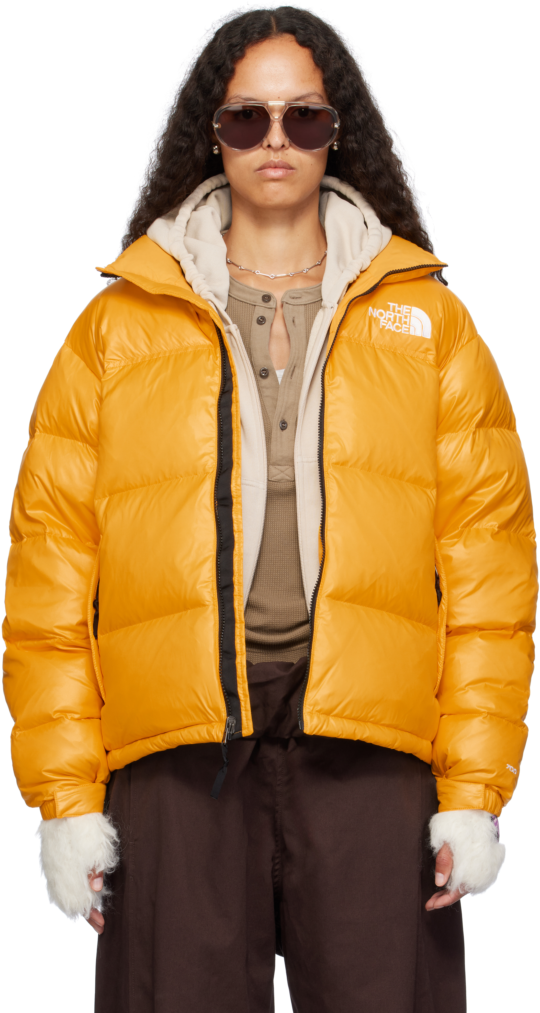 SSENSE Exclusive Orange 1996 Retro Nuptse Down Jacket