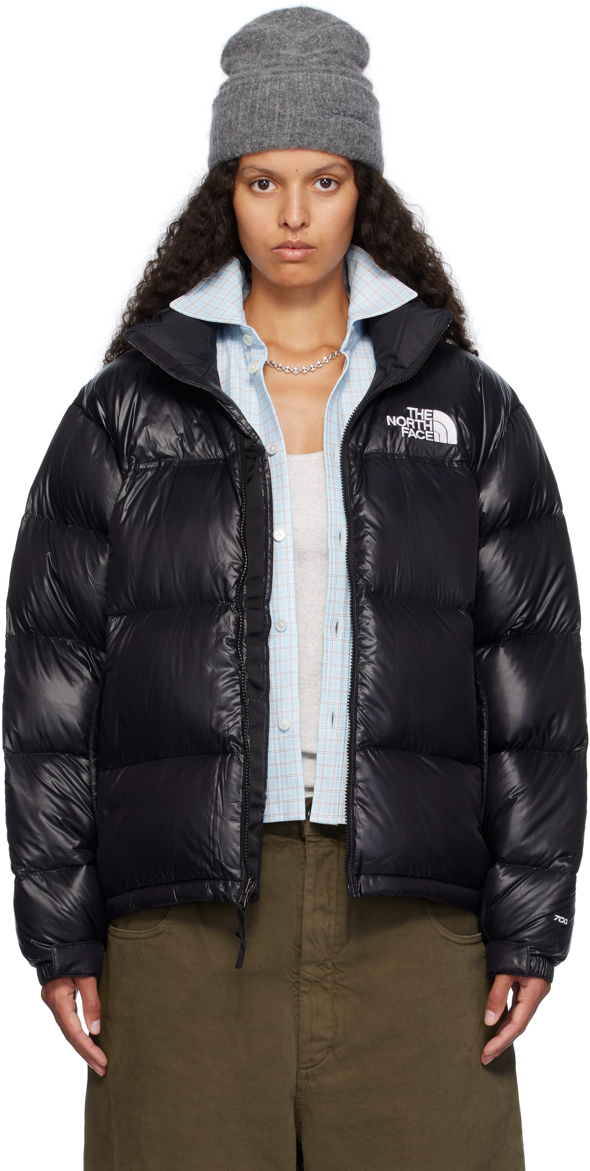 Shop The North Face Ssense Exclusive Black 1996 Retro Shine Nuptse Down Jacket In 38s Tnf Black-shine