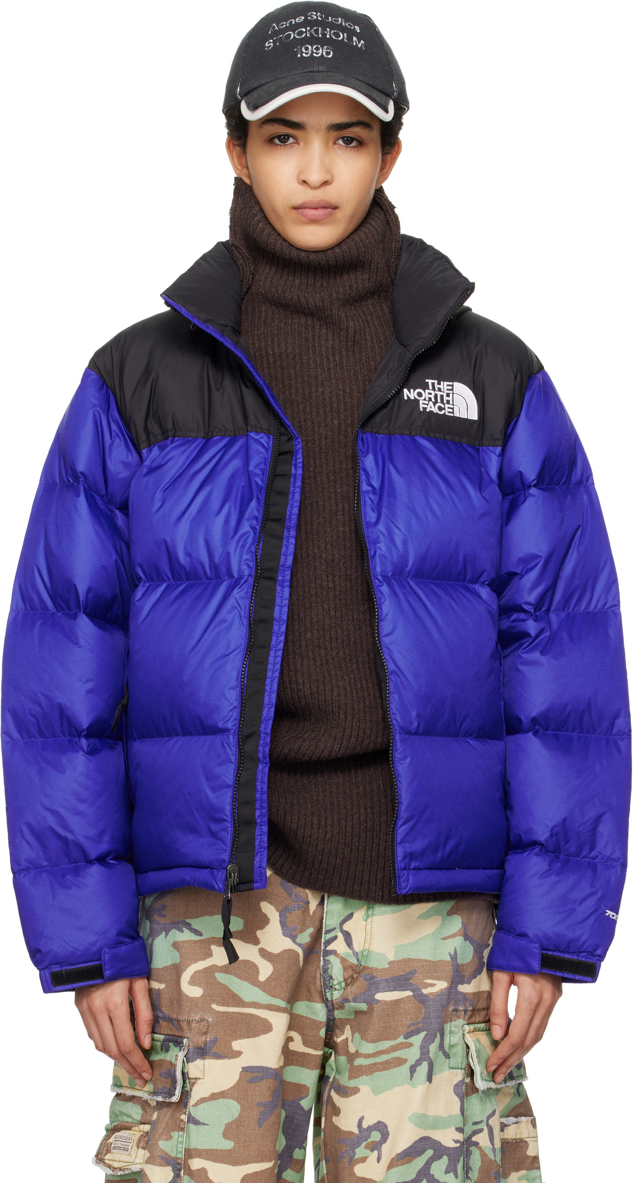 Purple and blue north face jacket on sale