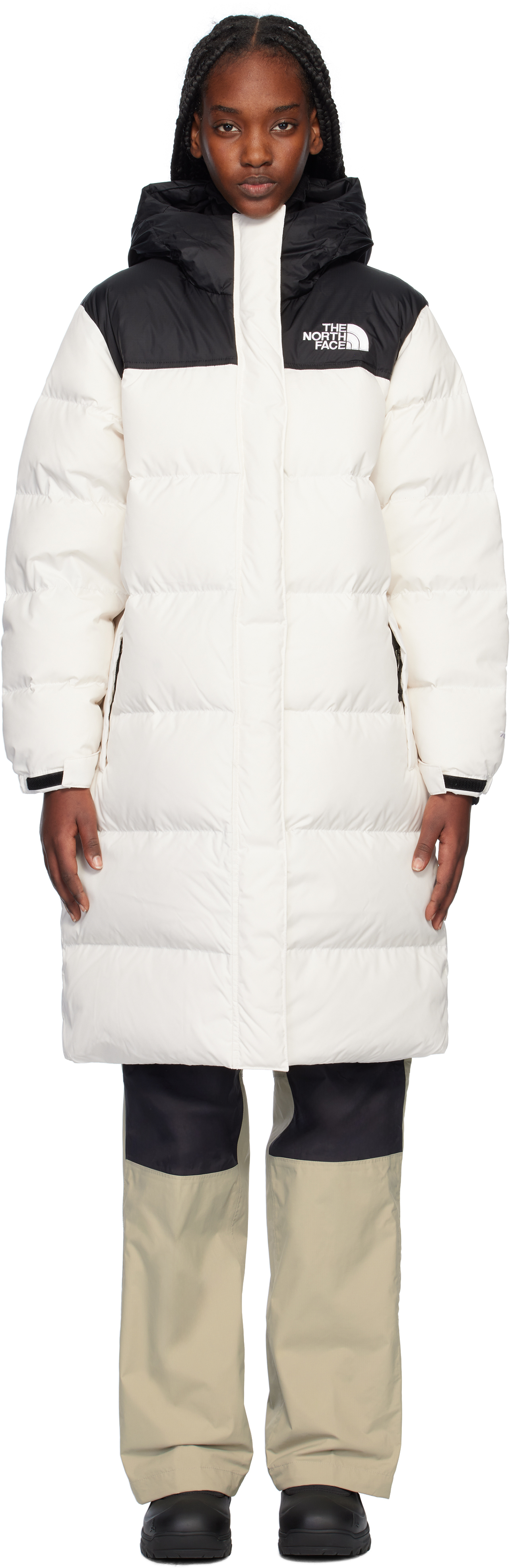 White & Black Nuptse Down Coat