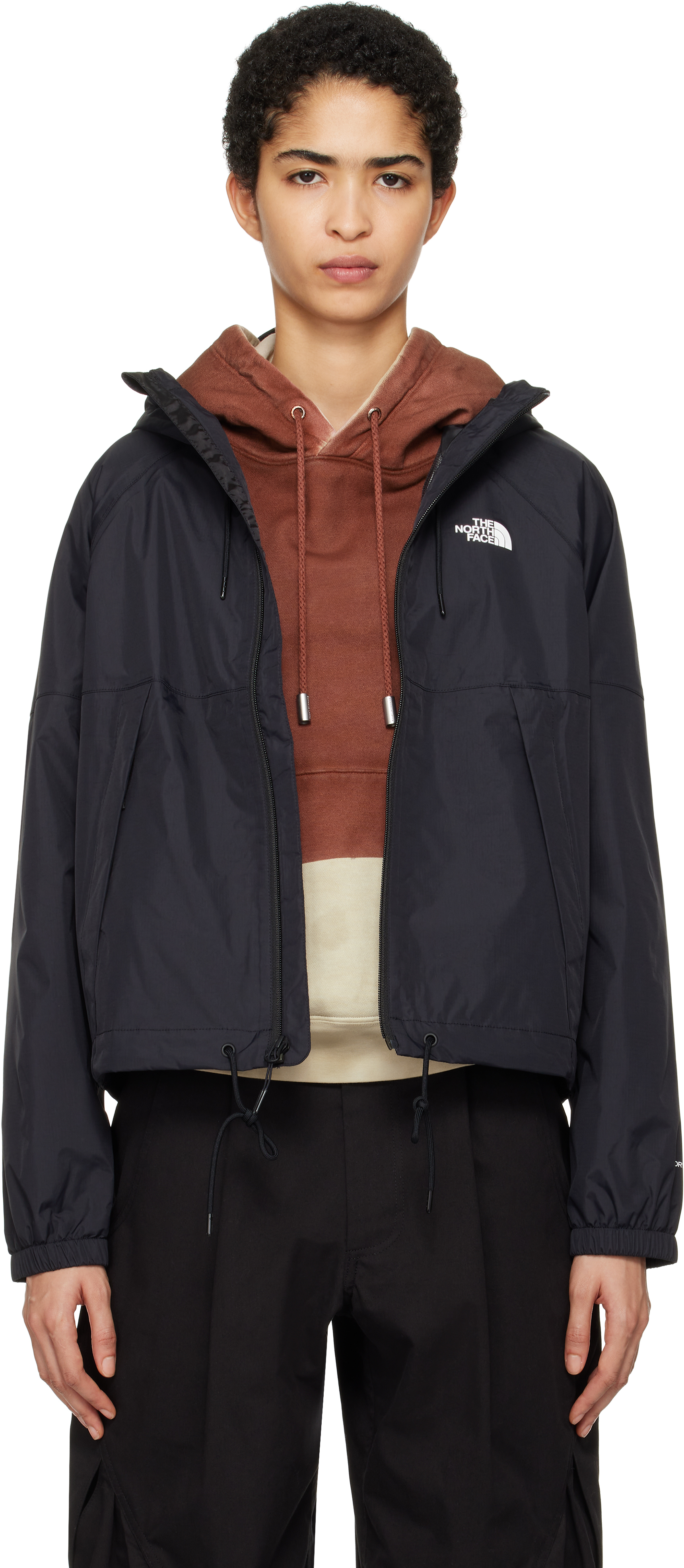 THE NORTH FACE BLACK ANTORA RAIN JACKET 