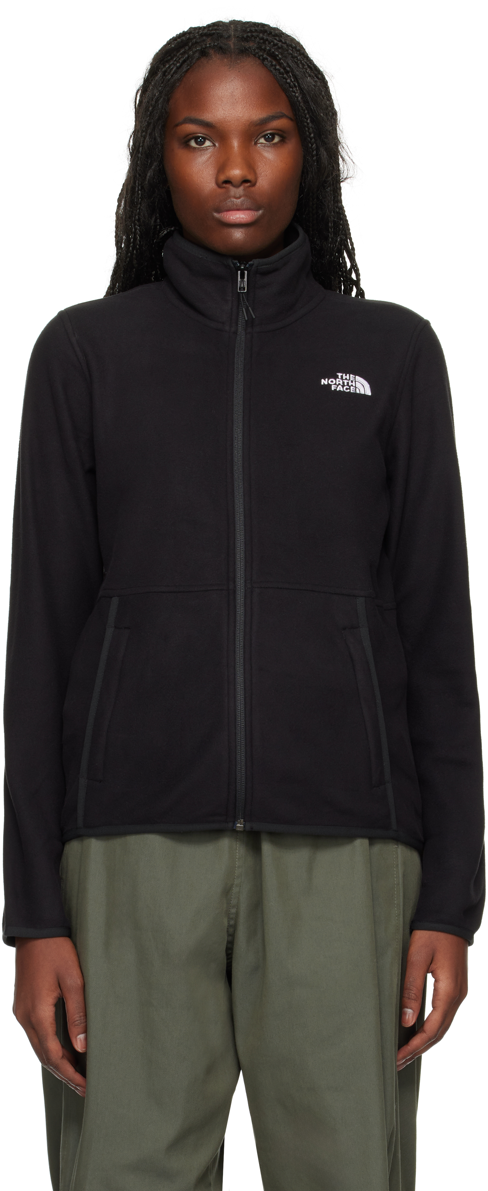 The North Face Black Glacier Fleece Jacket In Jk3 Tnf Black