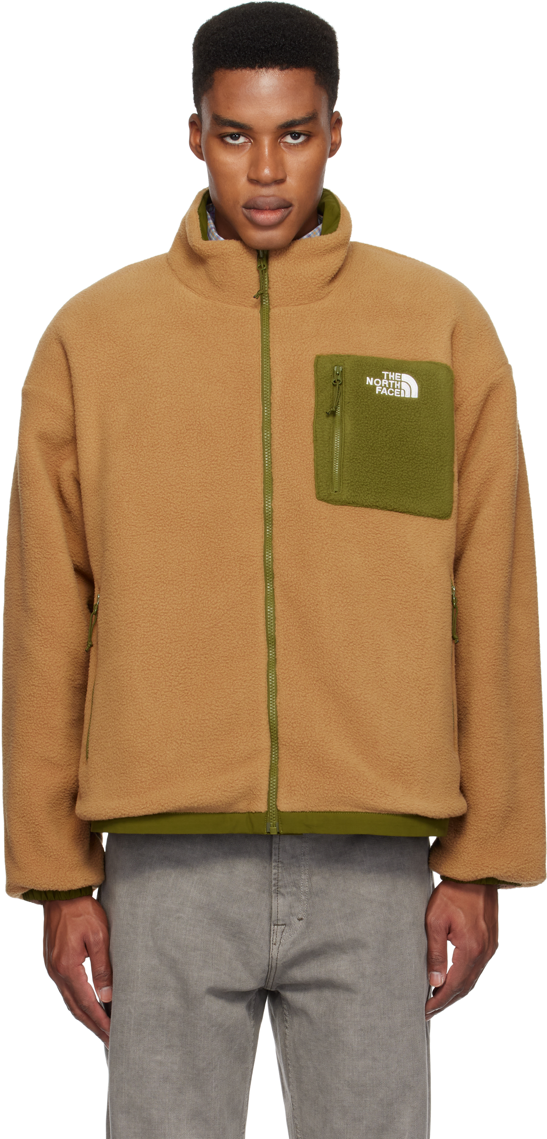 Shop The North Face Brown & Green Yumiori Reversible Jacket In Forest Olv/brwn 39m