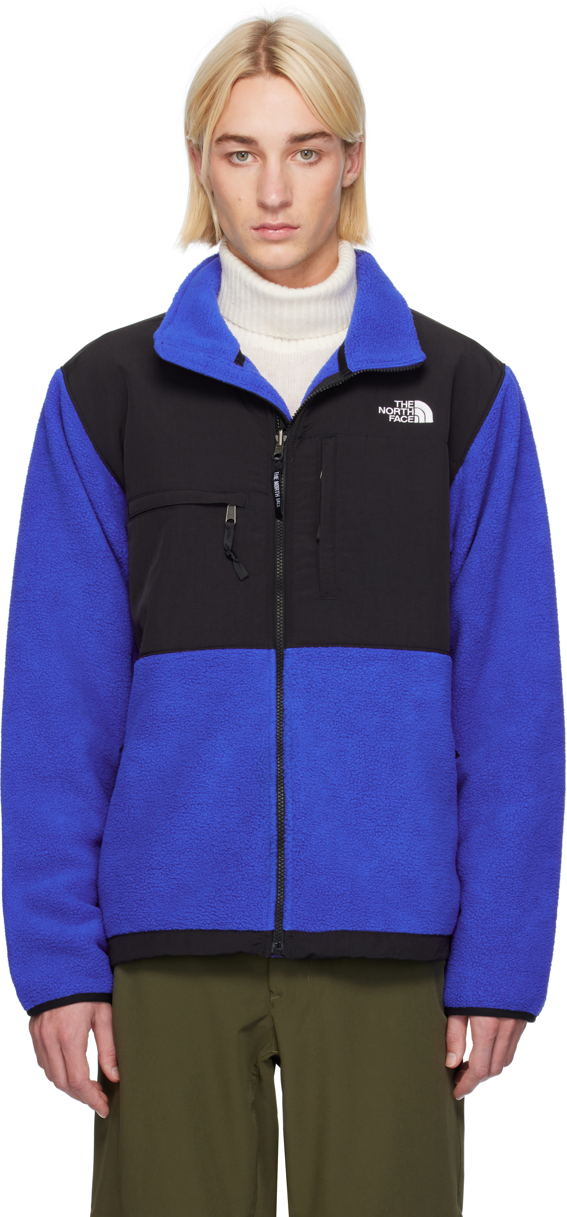 Shop The North Face Black & Blue Retro Denali Jacket In Tnf Blue/black Ef1