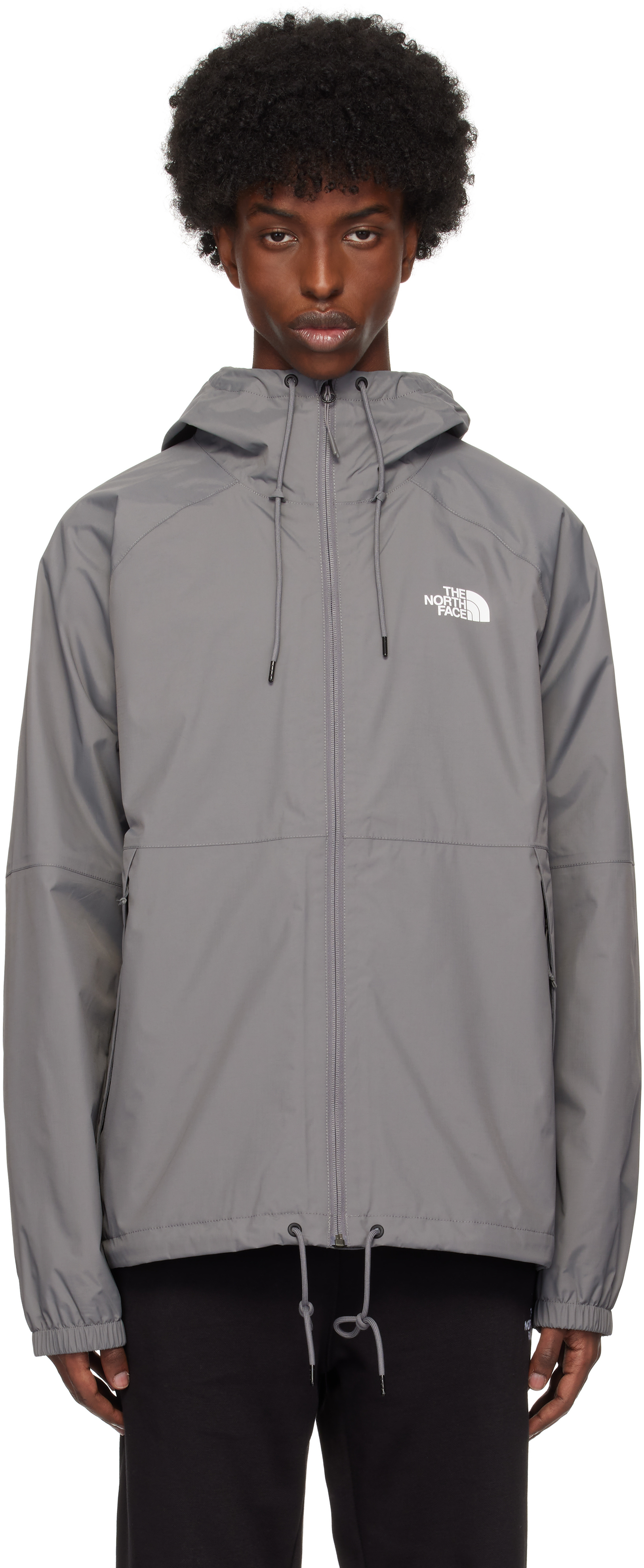 The North Face Gray Antora Rain Jacket In Smoked Pearl-npf 4gu