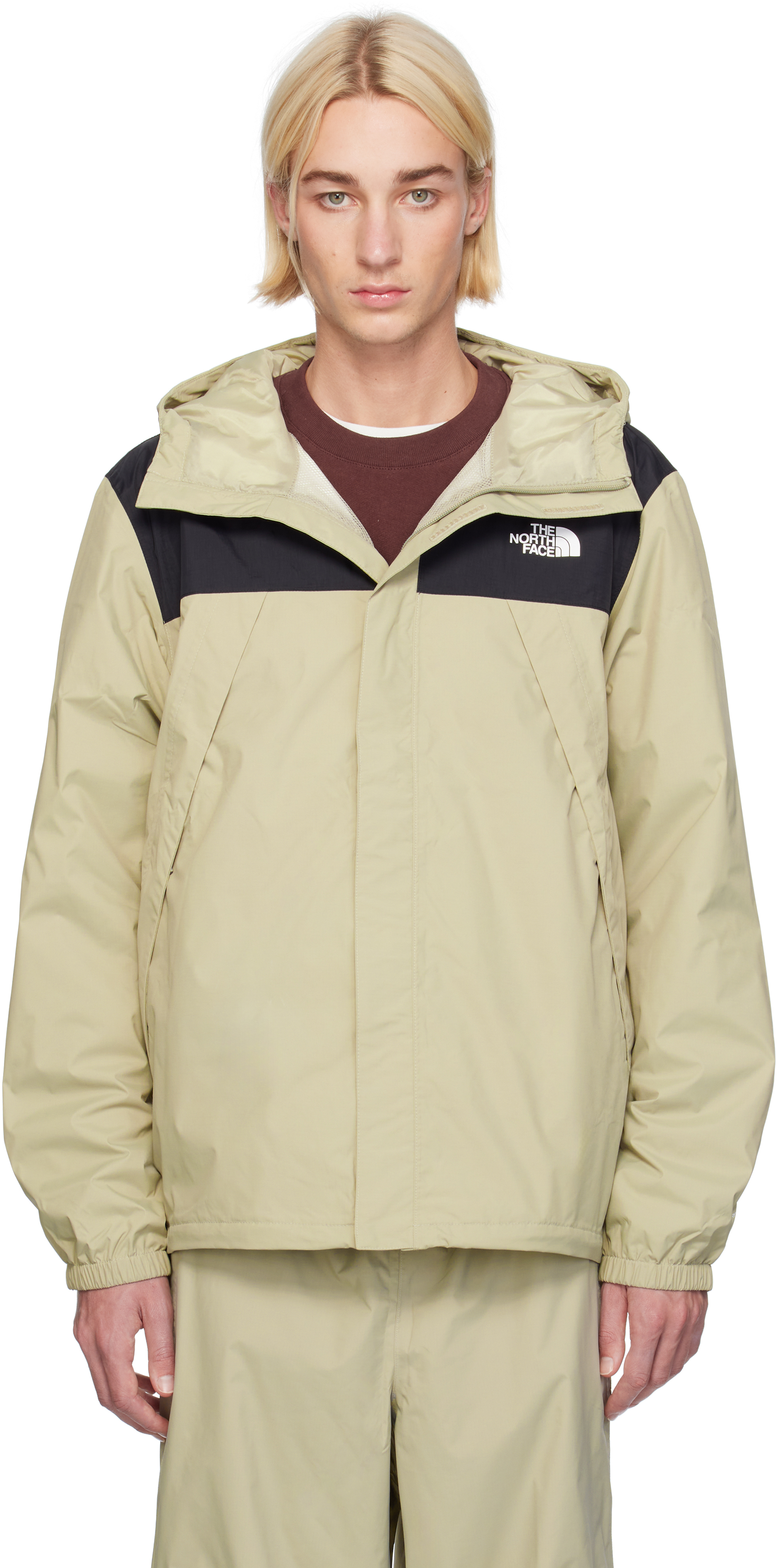 Shop The North Face Khaki Antora Jacket In Clay Grey/black 5if