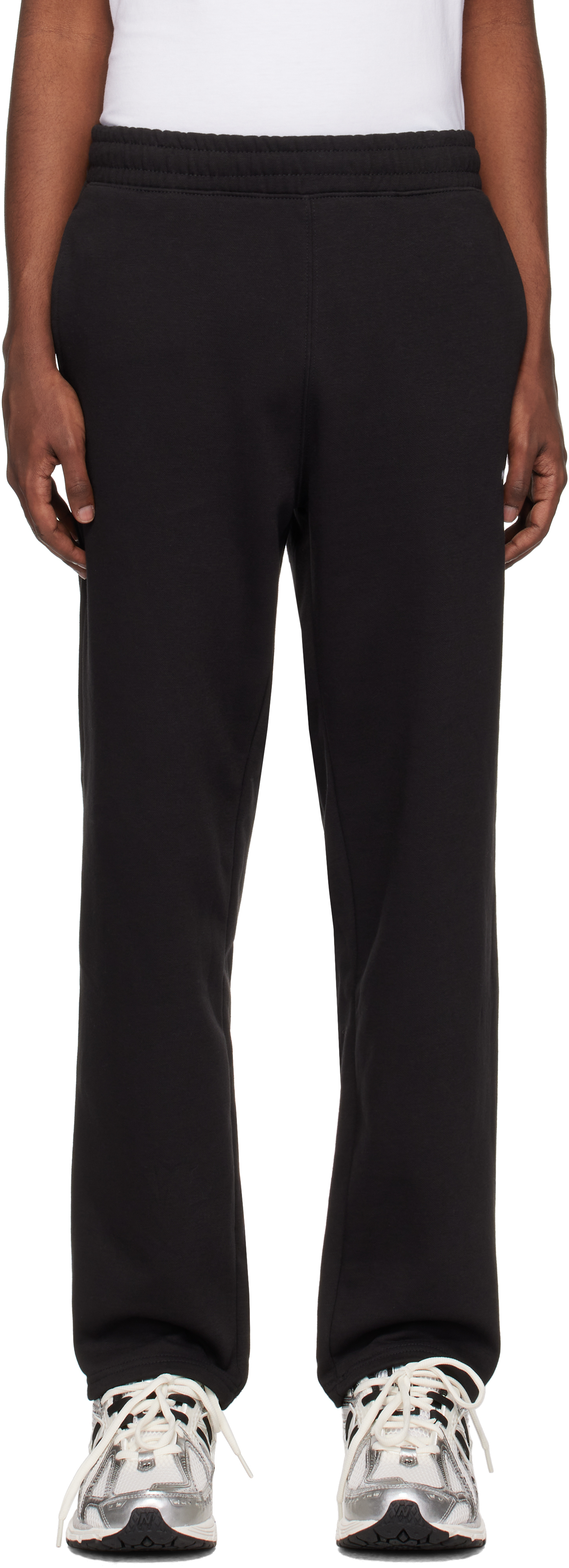 The North Face Black Evolution Straight Leg Sweatpants In Ky4 Tnf Black/tnf Wh