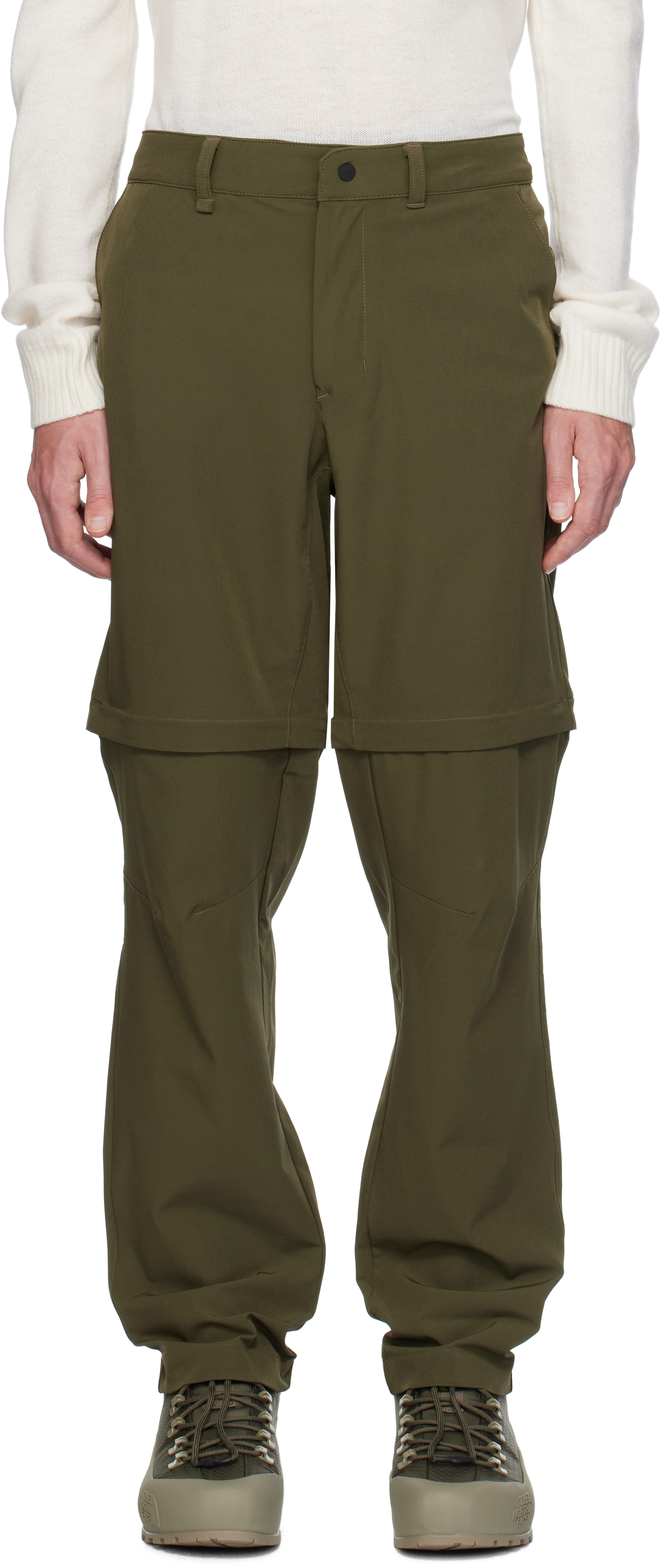 Shop The North Face Khaki Paramount Pro Convertible Trousers In Taupe Grn-npf 4fy