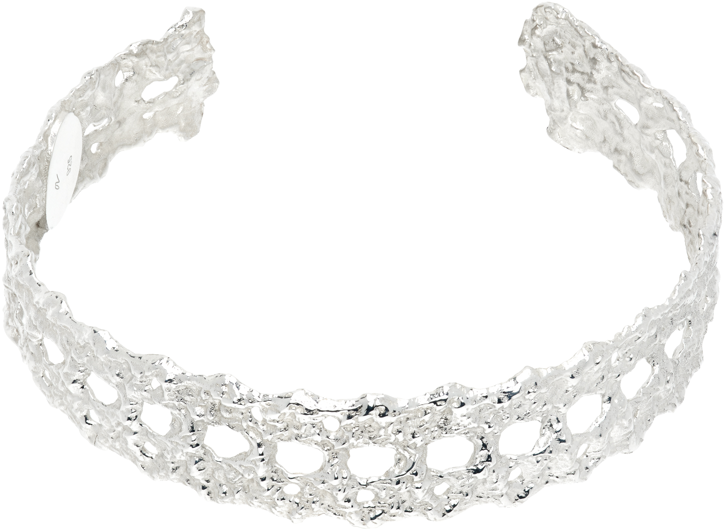 Silver Abstract Lace Bangle Bracelet