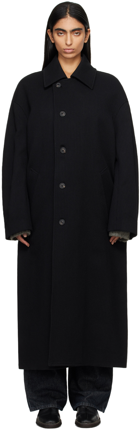 Shop Our Legacy Black Collapse Car Coat In Black Jumbo Bedford