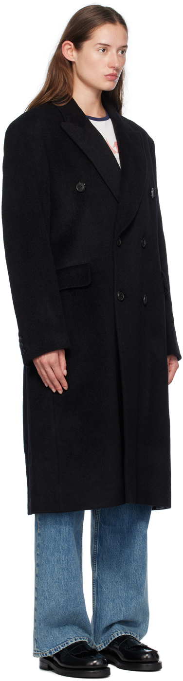 Our Legacy Black Whale Coat In Black Hairy Wool