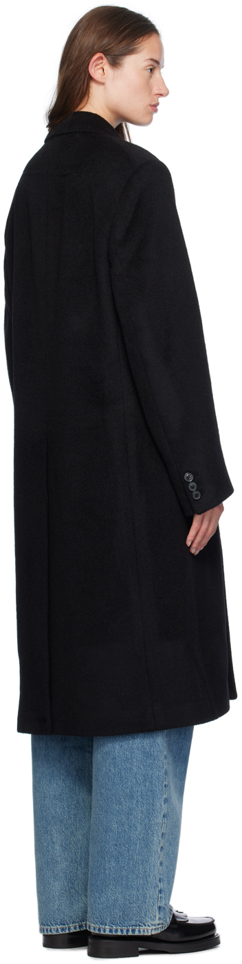 Our Legacy Black Whale Coat In Black Hairy Wool