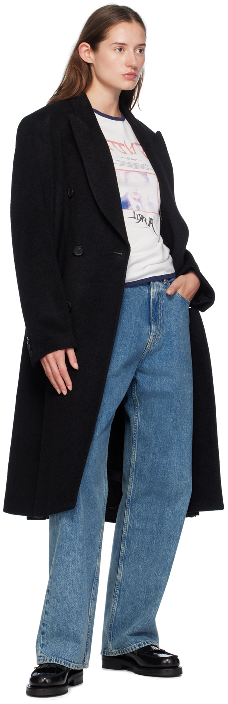 Our Legacy Black Whale Coat In Black Hairy Wool